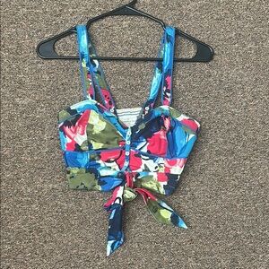 Abercrombie & Fitch Blue Sleeveless Crop Tank Top